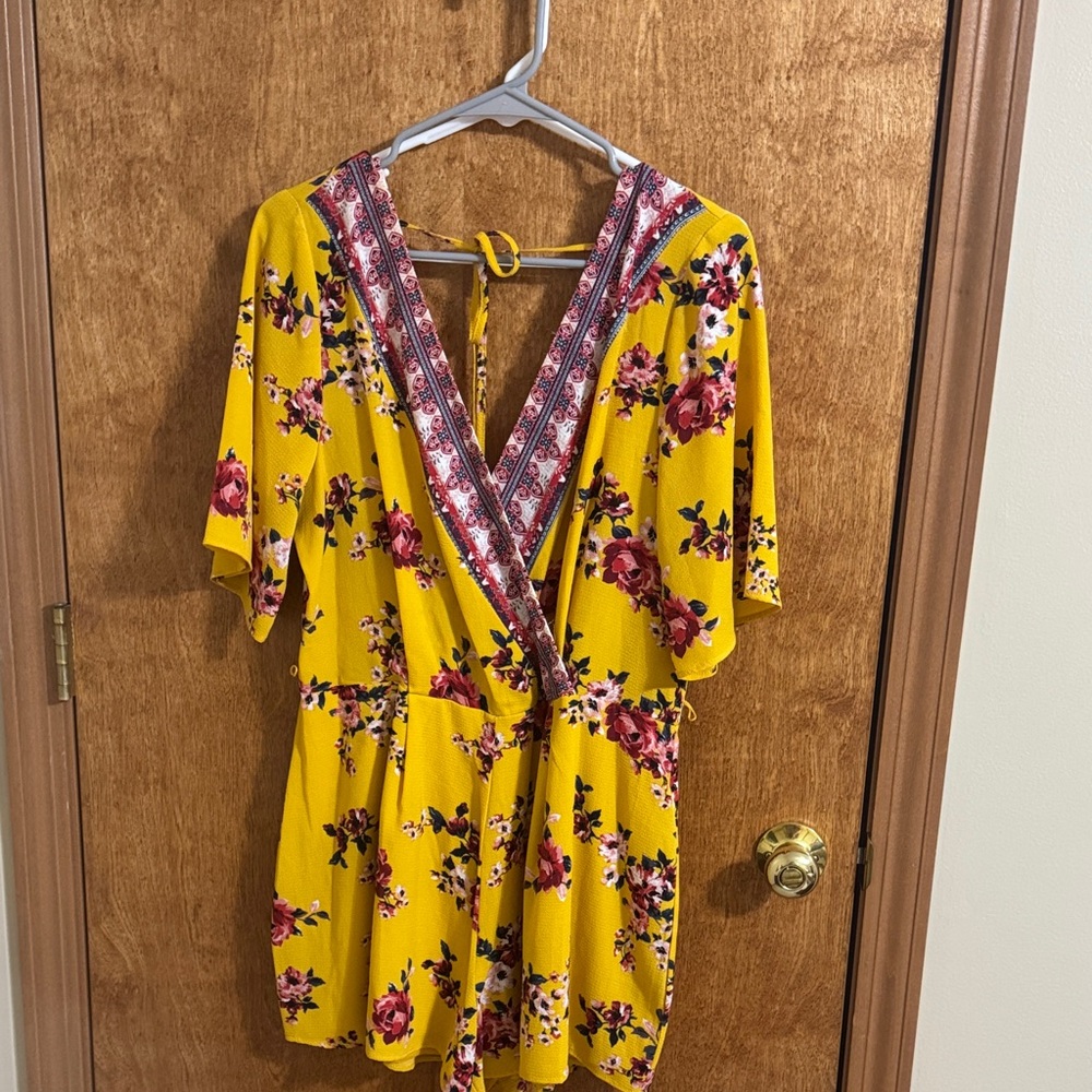 Floral Yellow Romper